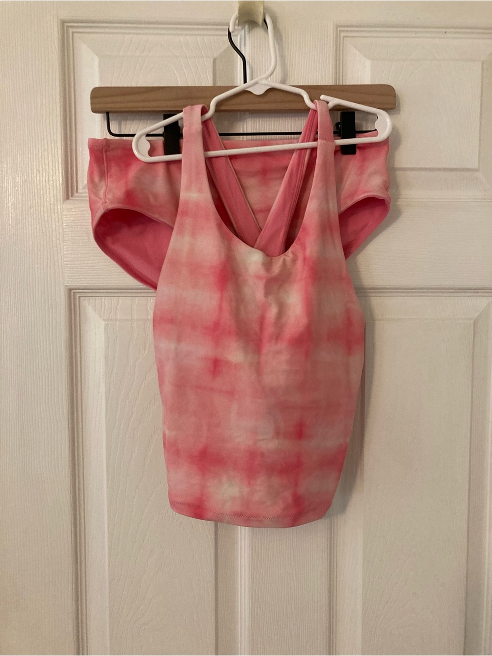Athleta Pink Tie-Dye Crossback Tank with Reversible Bottom